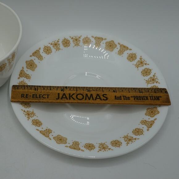 Set Of 2 Corelle Corning Butterfly Gold C Handle Teacups & Saucers - Picture 5 of 6